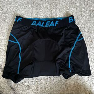 Baleaf Black Cycling Shorts with Blue Trim